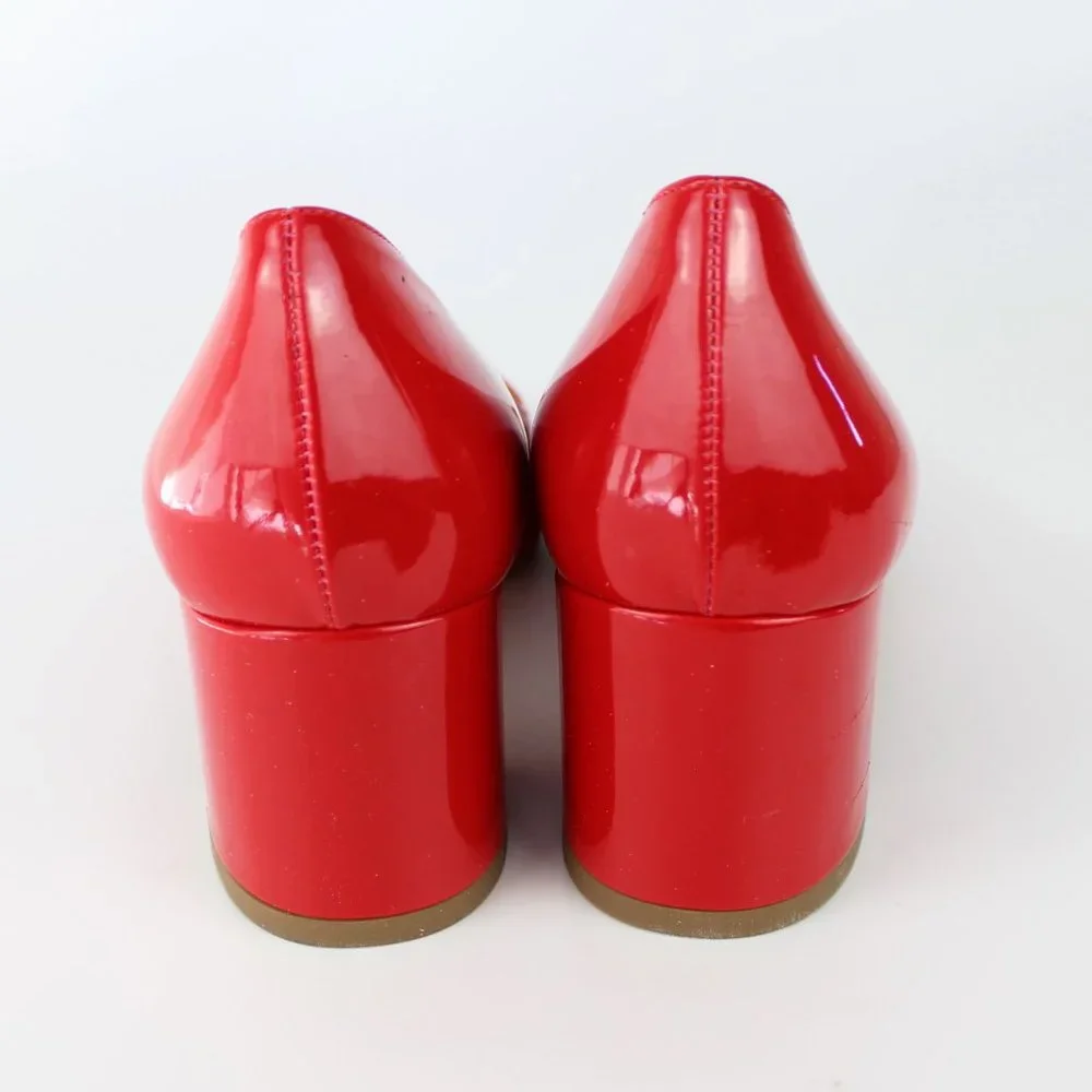 NEW POLLINI FOOTWEAR Patent Leather Pumps – Bold, Chic & Comfy Block Heels